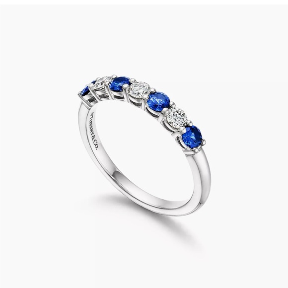 Tiffany & Co. Jewelry - 🩵🩵🩵Tiffany & Co Forever Ring in Platinum Sapphires & Diamonds
